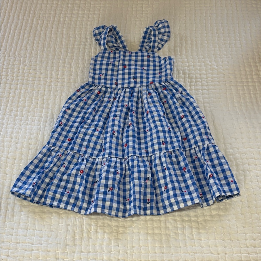Cat & Jack Blue and White Gingham Kids Dress